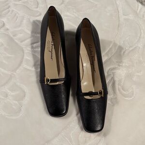 Salvatore Ferragamo Black Leather Loafers